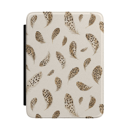 Leopard feather Kindle case in brown and cream