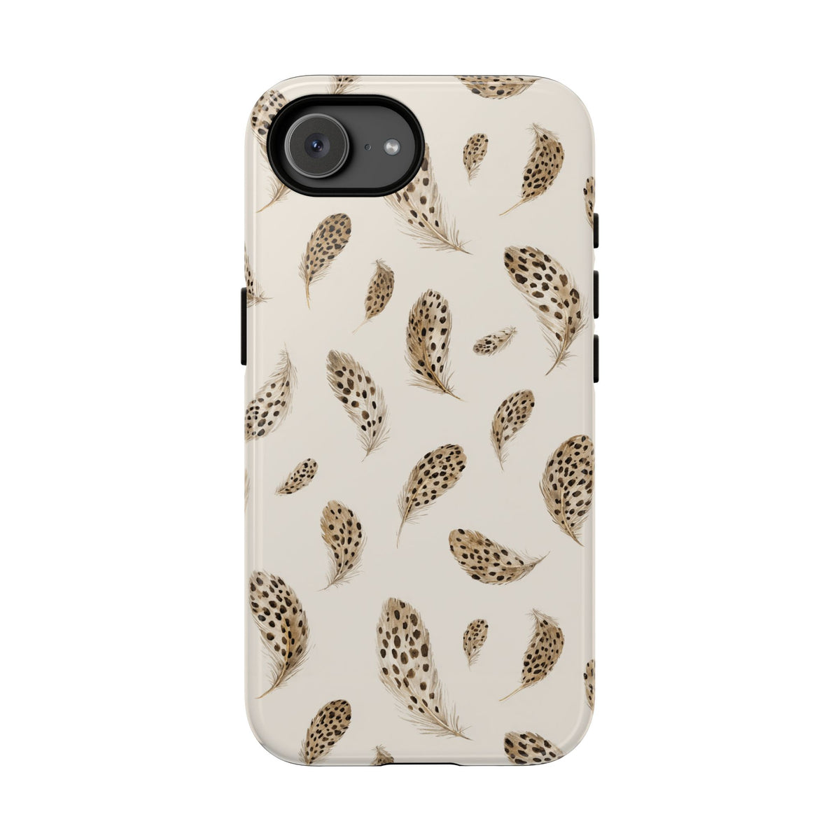 Neutral animal print phone case held in hand