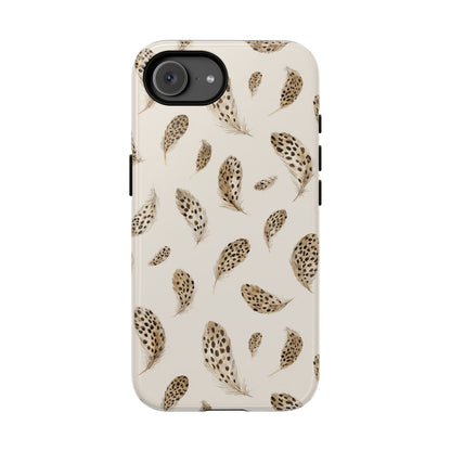 Neutral animal print phone case held in hand