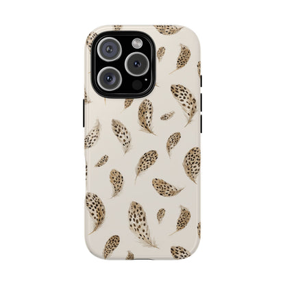 Leopard feather phone case in matte finish