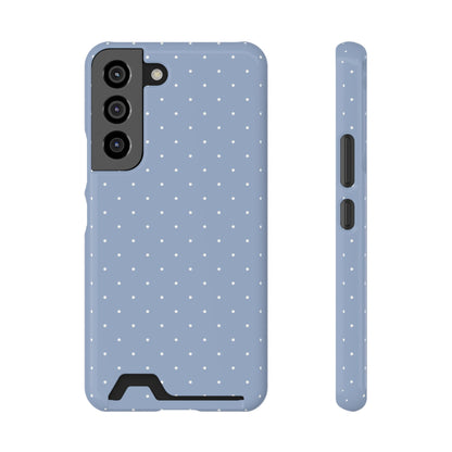 Light blue pin dot phone case on an iPhone