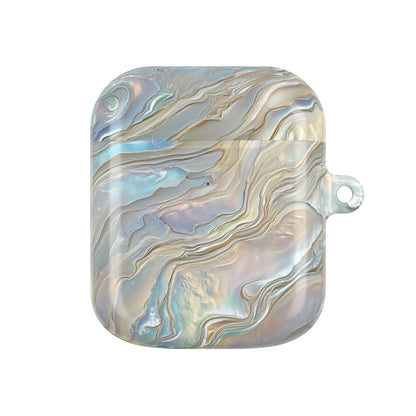 Mother of pearl AirPod case front view with keyring loop