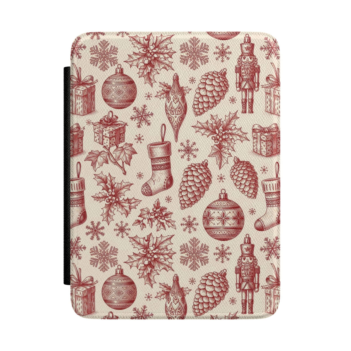Nutcracker Christmas Kindle case in red and cream