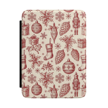 Nutcracker Christmas Kindle case in red and cream