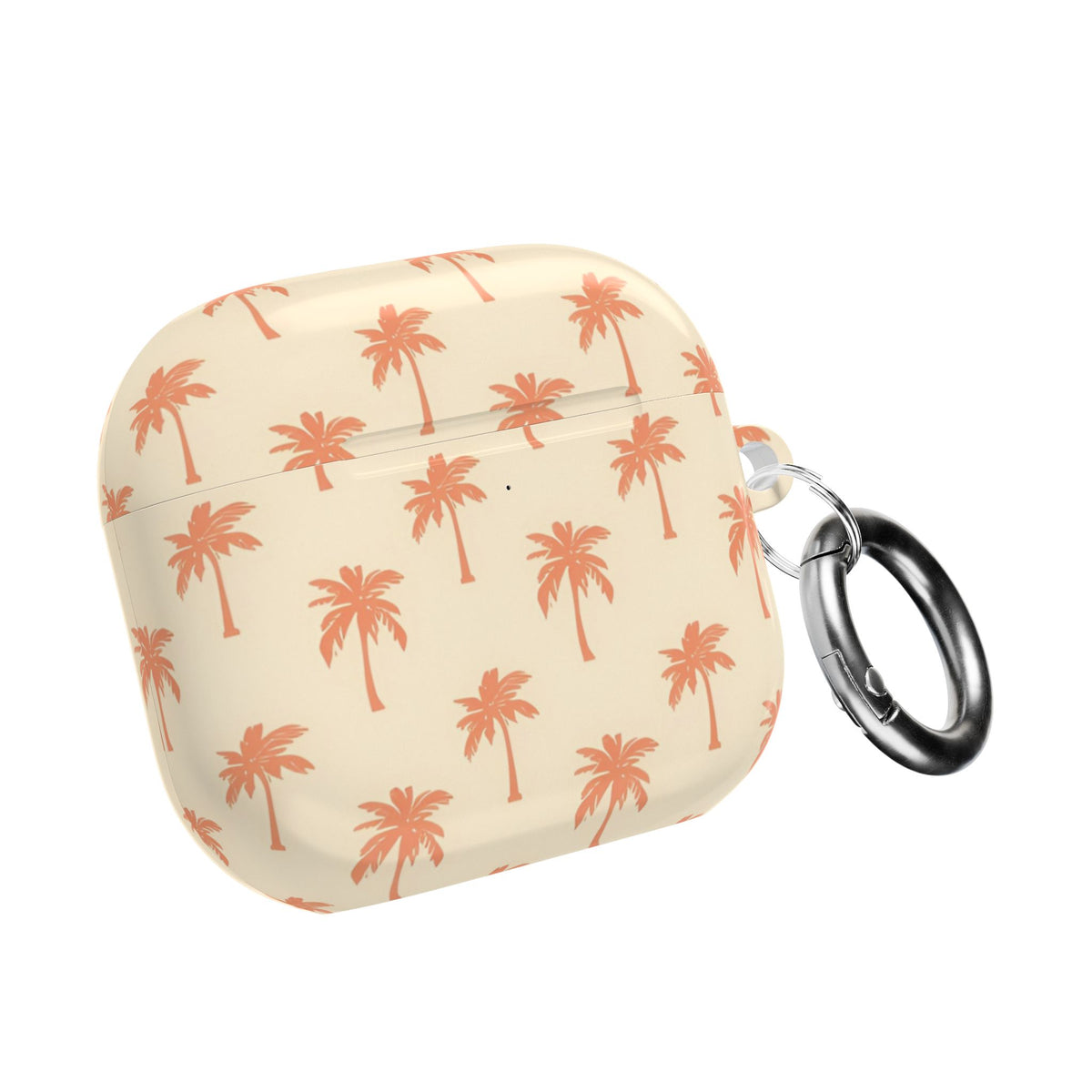 Palm tree AirPod case with coral palms on cream