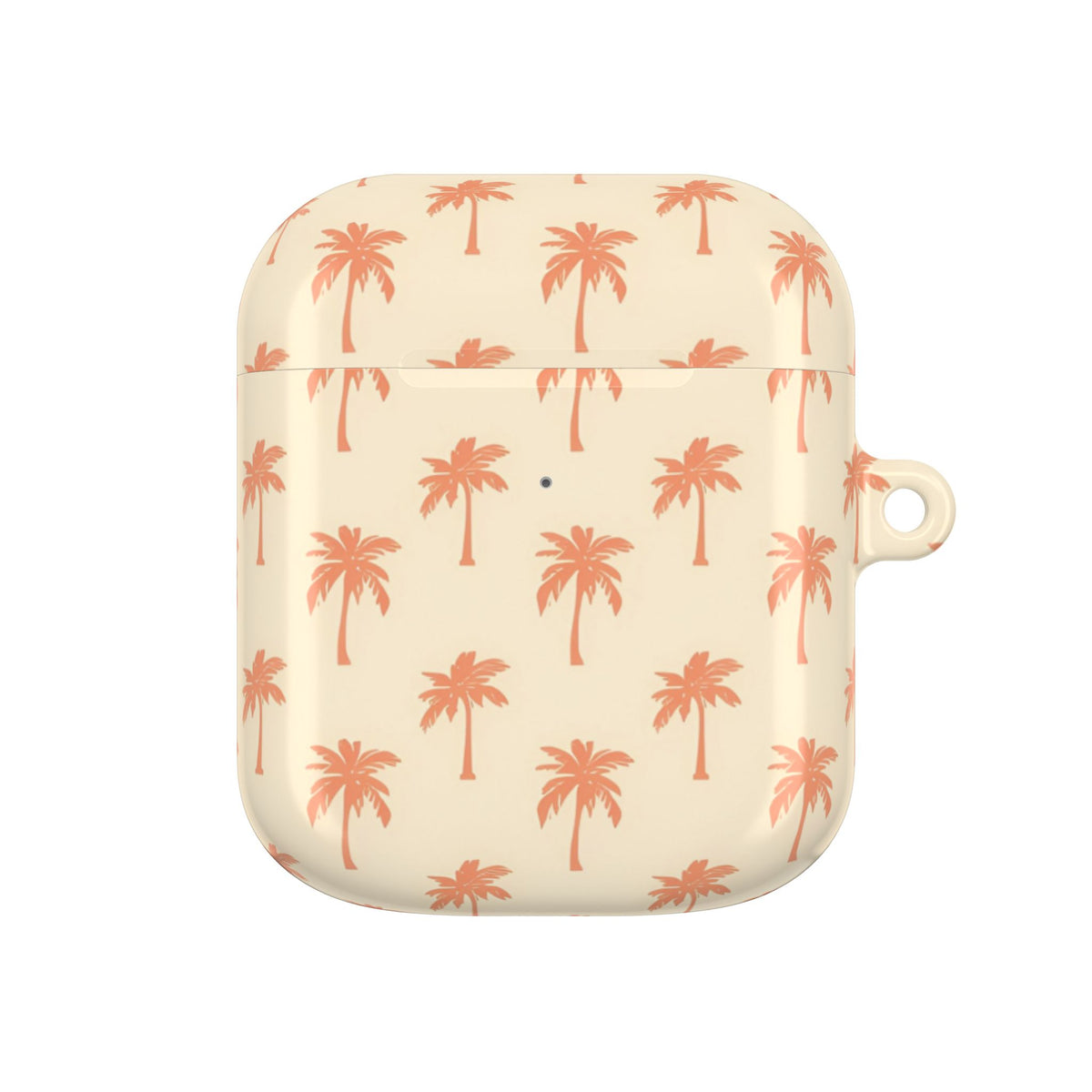 Palm tree AirPod case with carabiner clip
