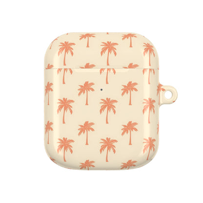 Palm tree AirPod case with carabiner clip