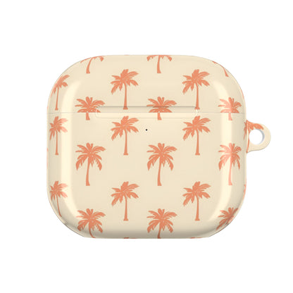 Palm tree AirPod case with the lid open