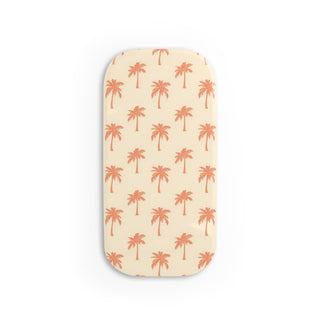 Palm tree phone grip with coral palms on cream