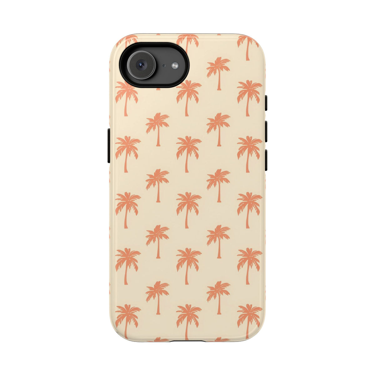 Back of the tough phone case with coral palm tree print