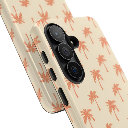 Palm tree tough phone case shown on a phone