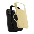 Yellow and cream pinstripe MagSafe phone case
