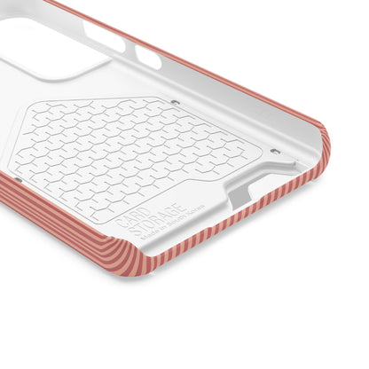 Custom coral striped phone case with card holder