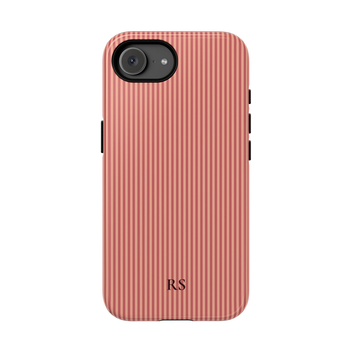 Personalized coral striped tough phone case, alternate view