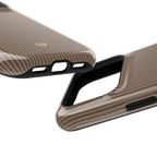 Personalized hazelnut striped MagSafe phone case, detail