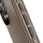 Personalized hazelnut striped MagSafe phone case, glossy or matte