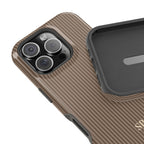 Personalized hazelnut striped MagSafe phone case gift