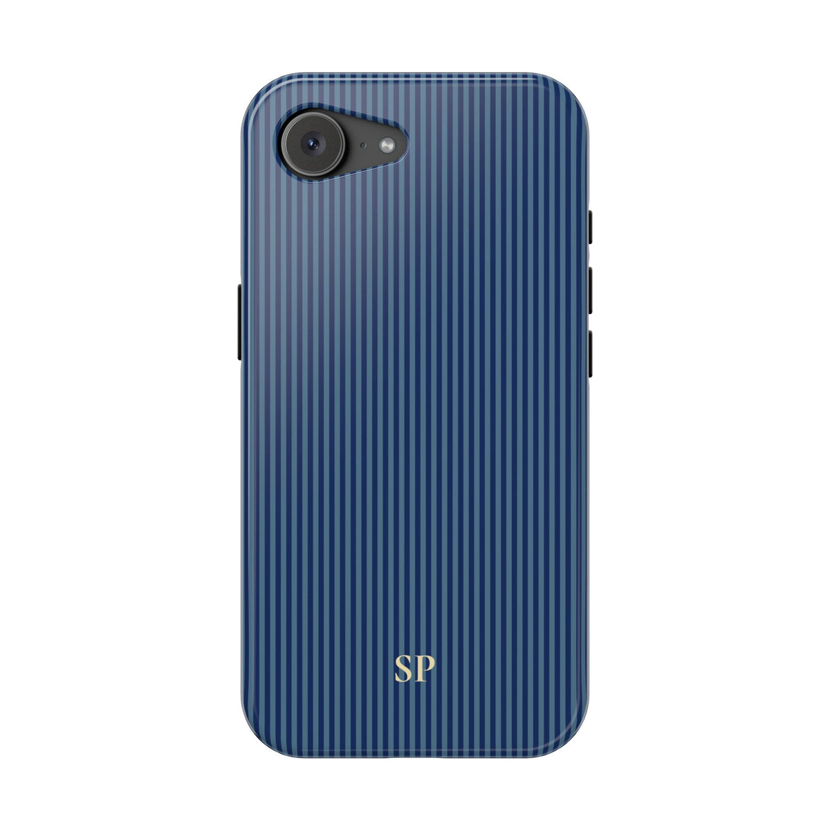 Navy and blue striped MagSafe iPhone case