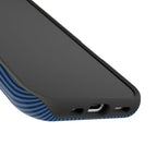 Navy pinstripe personalized MagSafe iPhone case
