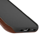 Walnut pinstripe personalized MagSafe iPhone case