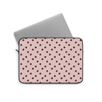 Pink and brown polka dot laptop sleeve, alternate view