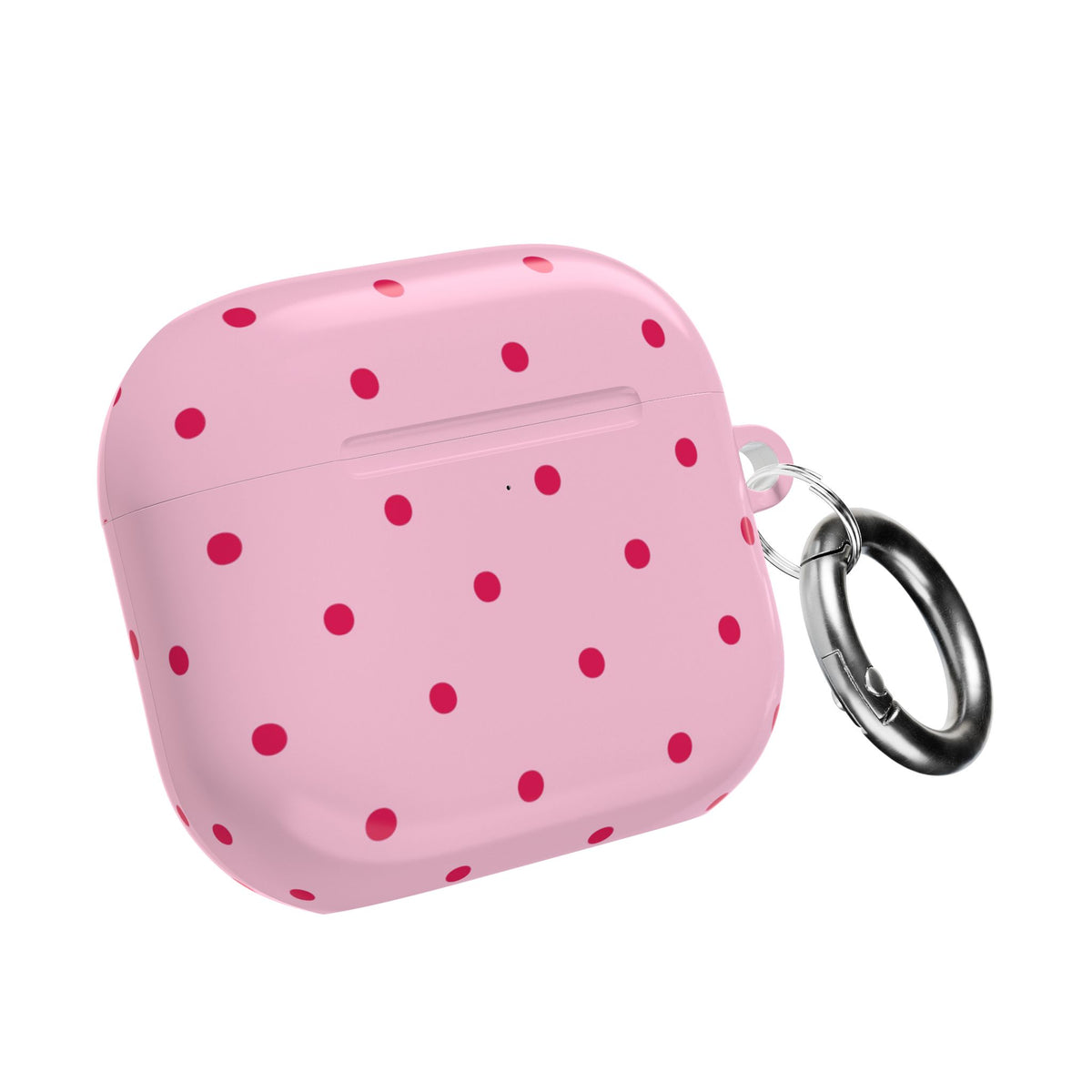 Pink and red polka dot AirPod case