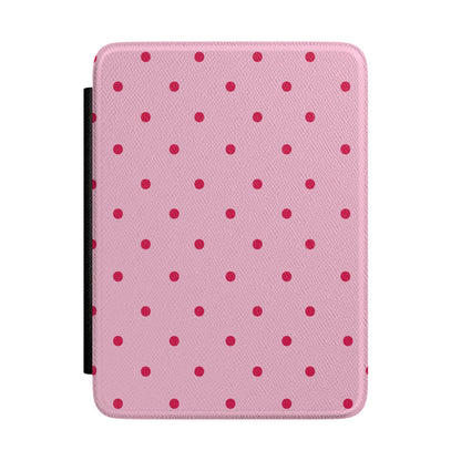 Pink and red polka dot Kindle case