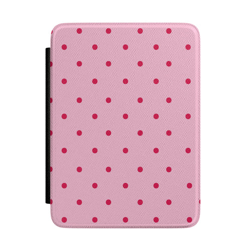 Pink and red polka dot Kindle case