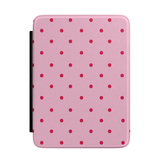 Pink and red polka dot Kindle case