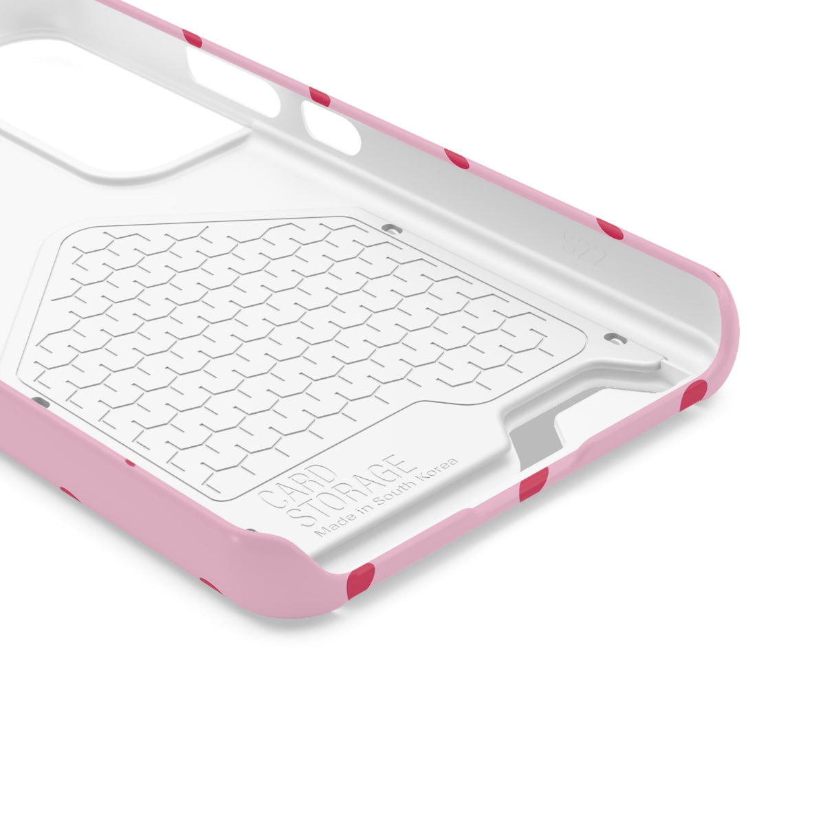 Pink and red polka dot slim phone case