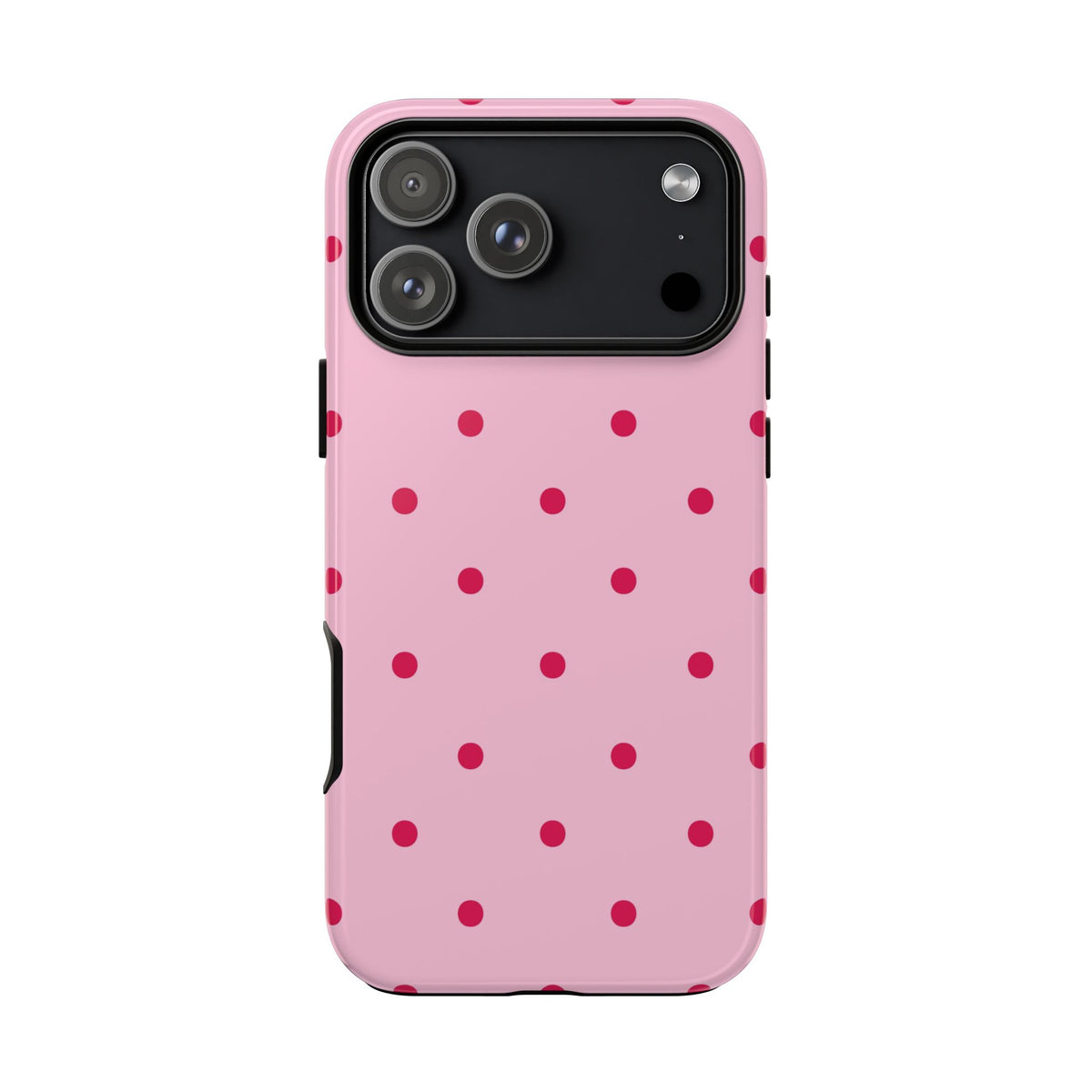 Pink and red polka dot tough phone case