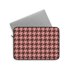 Pink houndstooth laptop sleeve, alternate view