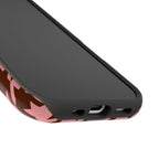 Pink houndstooth MagSafe phone case, front and back