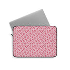 Pink leopard print laptop sleeve, alternate view