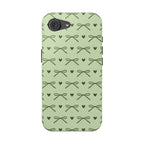 Coquette bow MagSafe iPhone case in sage green