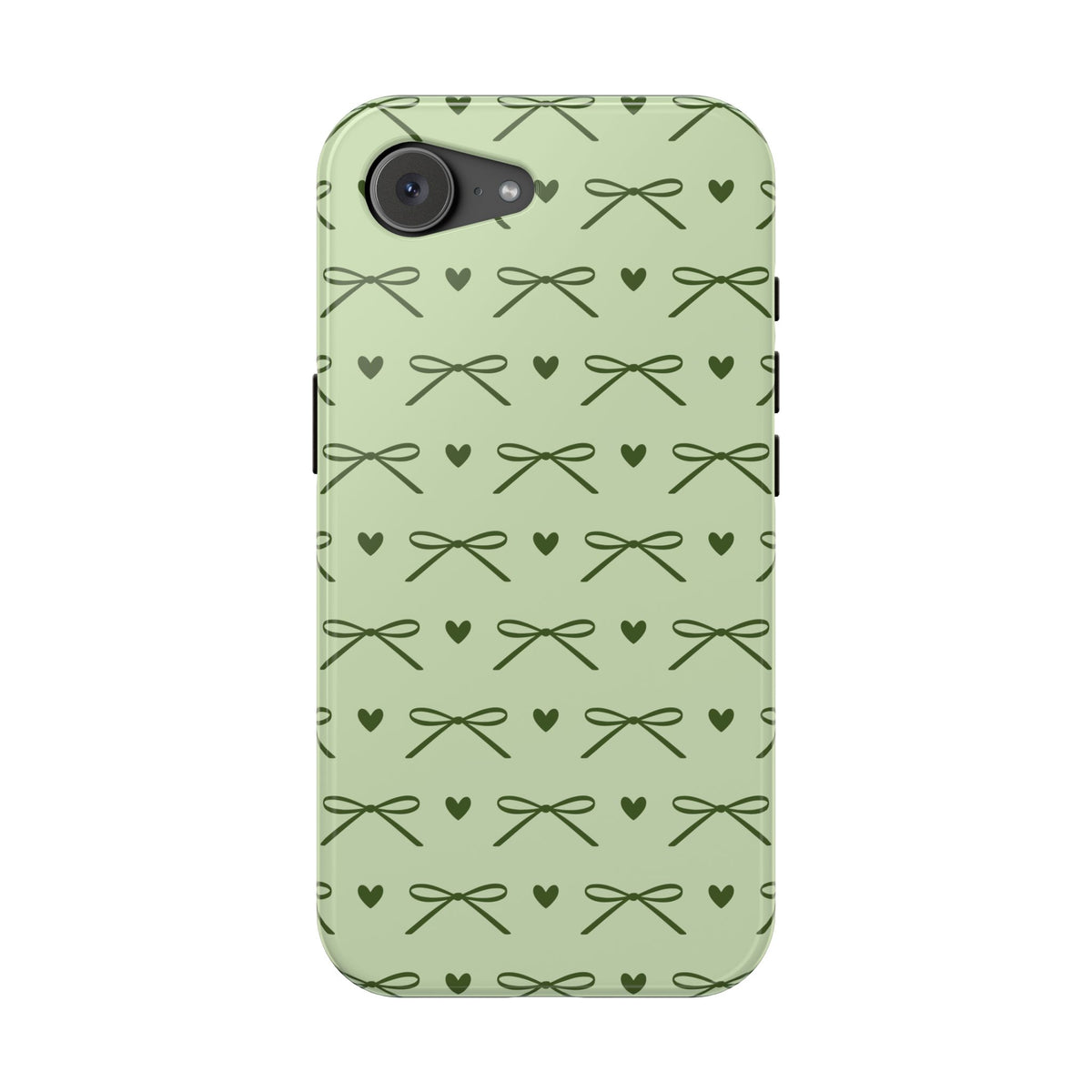 Coquette bow MagSafe iPhone case in sage green