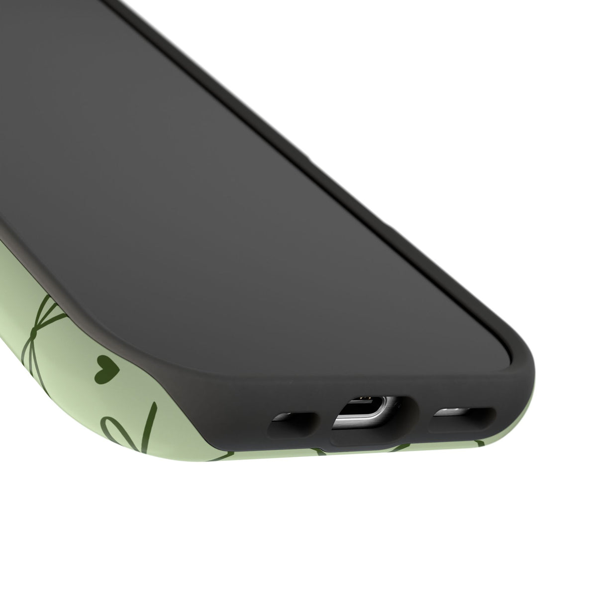 Cute green bow MagSafe phone case