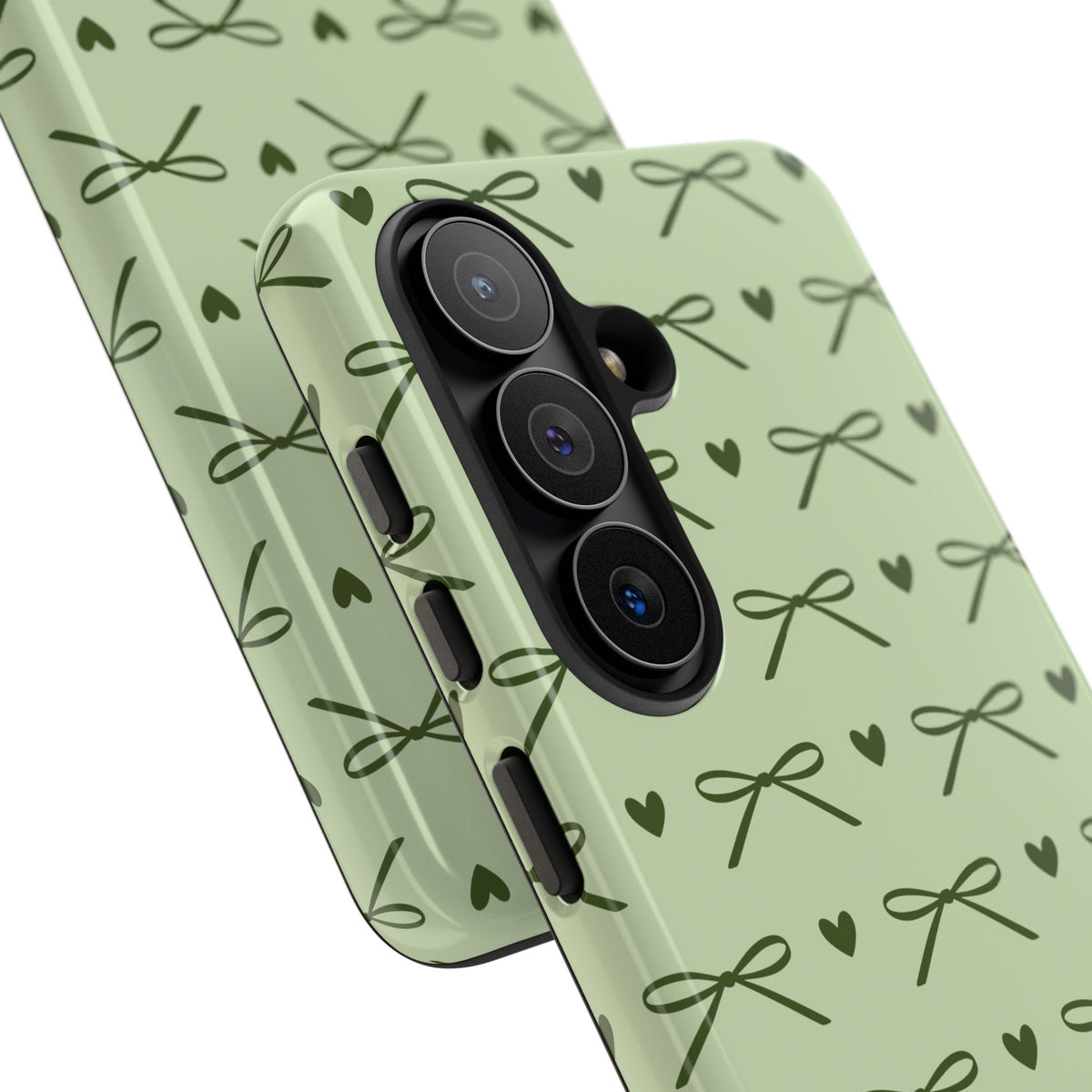 Sage green ribbon bow tough case for iPhone and Samsung Galaxy
