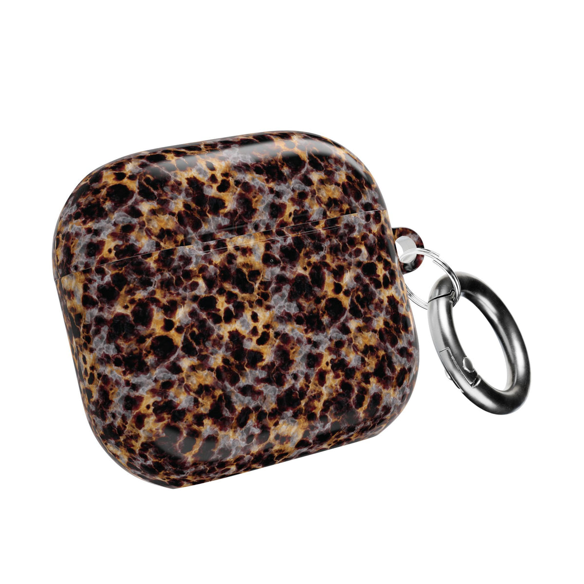 Tortoiseshell AirPod case in amber and dark brown