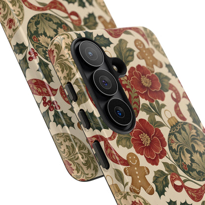 Vintage Christmas tough phone case, glossy and matte finish