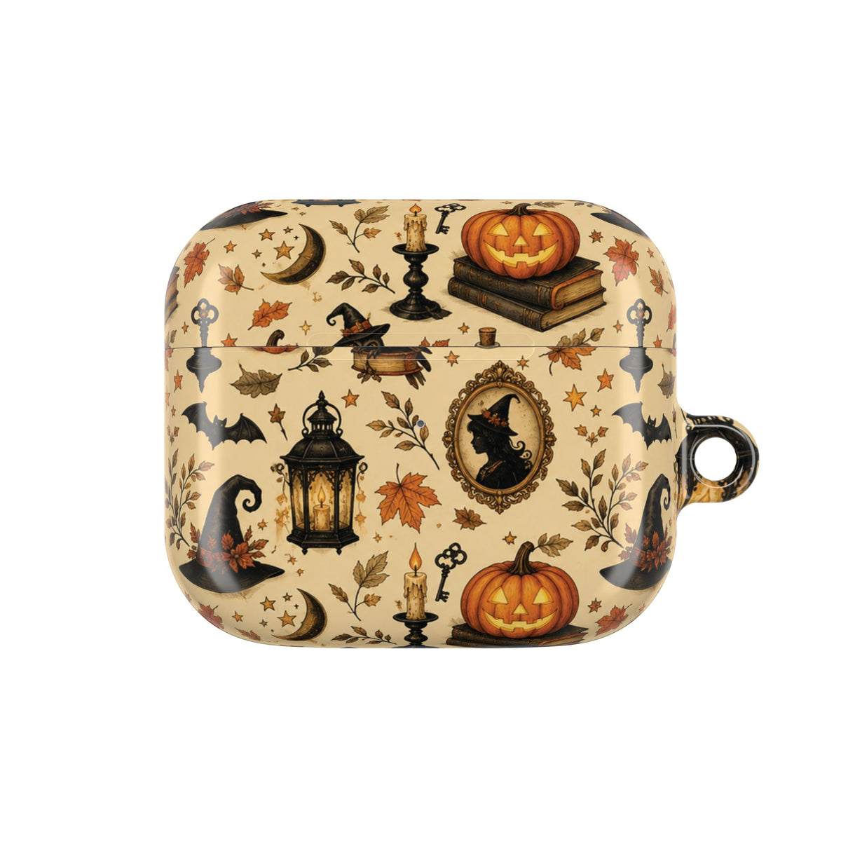 Vintage Halloween AirPod case seen from the side