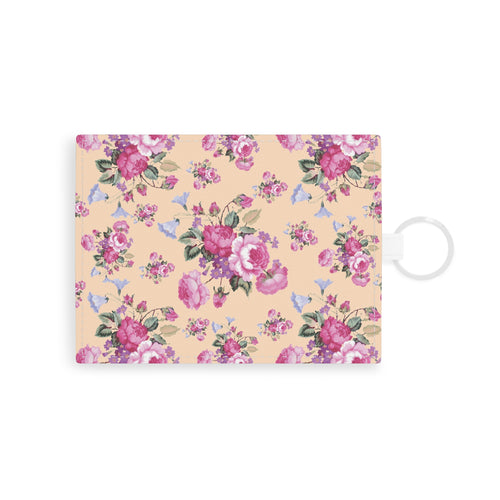 Vintage rose card holder wallet with keyring
