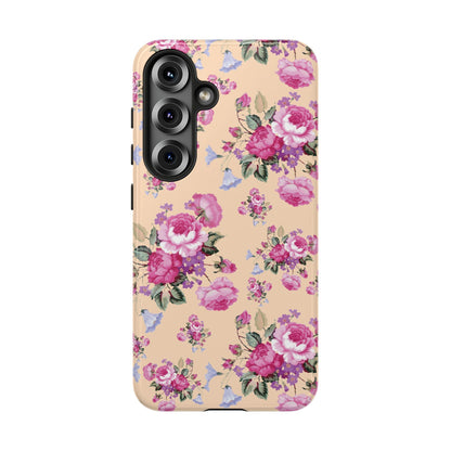 Vintage rose tough phone case, dual-layer shell