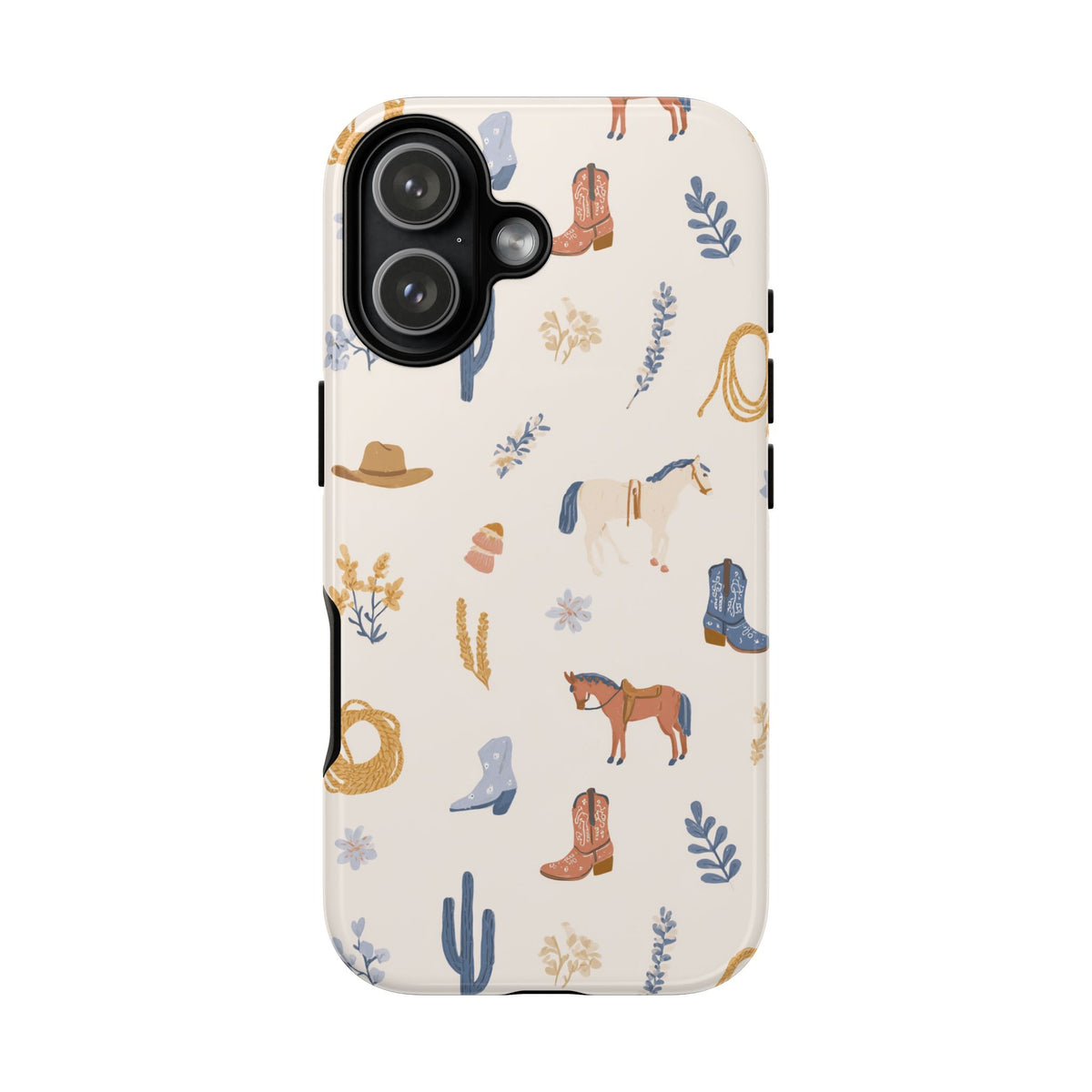 Side view of the western tough case showing the black TPU inner lining