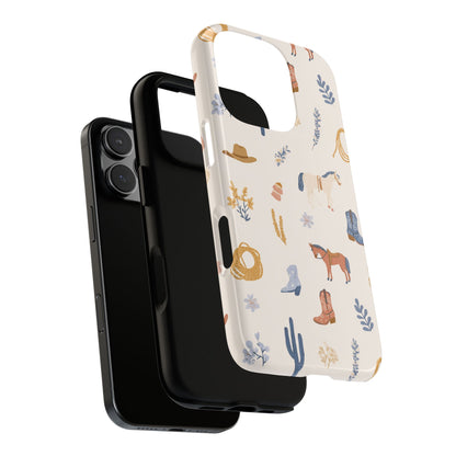 Cowgirl tough phone case styled with warm western decor